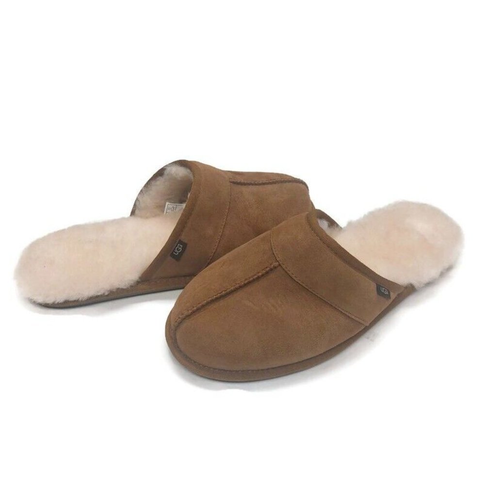 UGG Mens Size 9 Leisure Slide Cozy Suede Slippers Shoes 1018988 Chestnut Brown - Picture 8 of 8